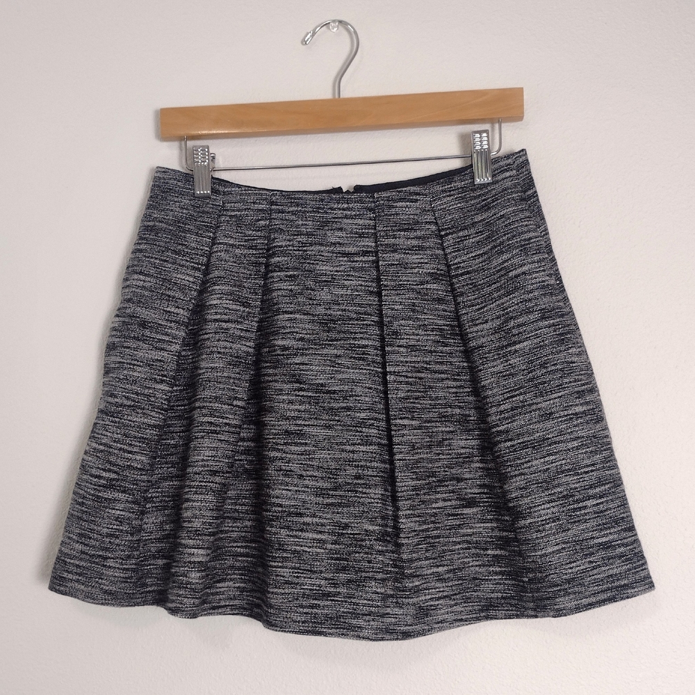 Madewell Countdown Tweed Pleated Mini Skirt Grey Size 4 Preppy 2010s